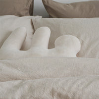 HKM-176467 Milk White Geometric Plush Throw Pillow for Bedroom Decor - 30x50cm
