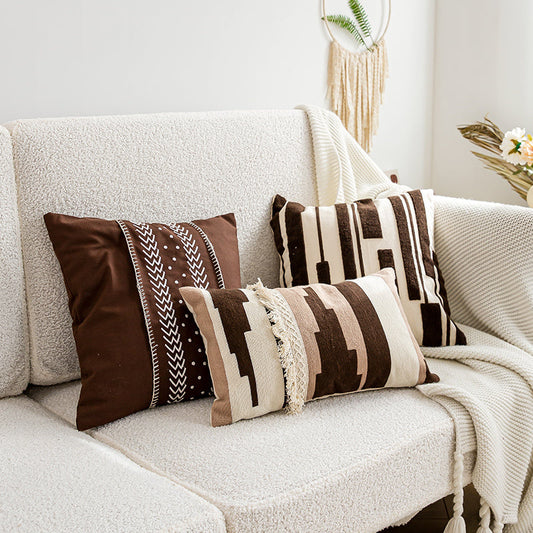 HKM-176531 Moroccan Ethnic Handmade Cotton Throw Pillow Cover - Bohemian Style, Various Sizes
