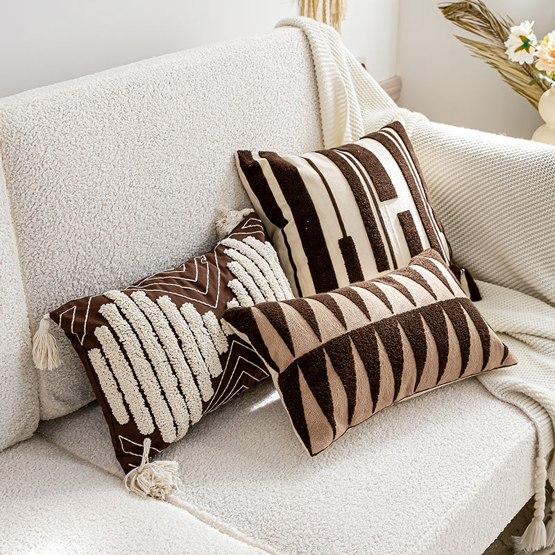 HKM-176531 Moroccan Ethnic Handmade Cotton Throw Pillow Cover - Bohemian Style, Various Sizes