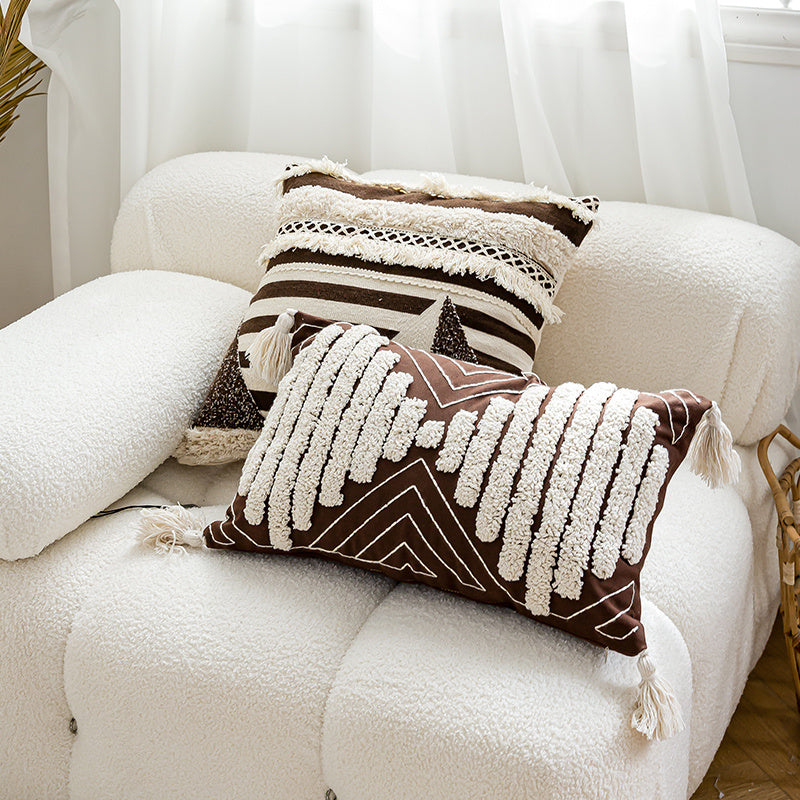 HKM-176531 Moroccan Ethnic Handmade Cotton Throw Pillow Cover - Bohemian Style, Various Sizes