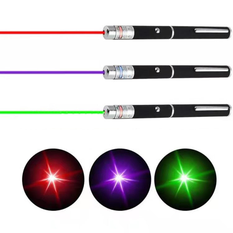 HKM-176595 3-Pack Laser Pointer for Dogs and Cats - Green, Purple, Red Light Pen for Interactive Play