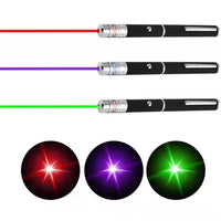HKM-176595 3-Pack Laser Pointer for Dogs and Cats - Green, Purple, Red Light Pen for Interactive Play