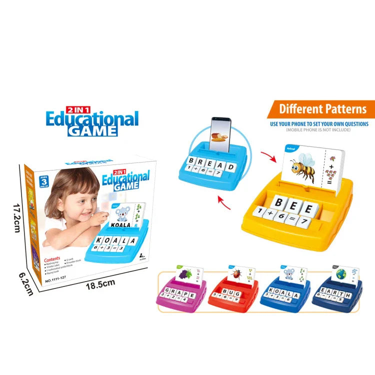 KTX-176723 2-in-1 Educational Letters and Math Learning Set for Preschoolers - Interactive Vocabulary Game