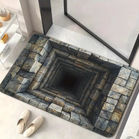 HKM-176787 3D Visual Effect Non-slip Bathroom Mat - Absorbent Crystal Velvet, Multiple Sizes & Patterns