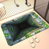 HKM-176787 3D Visual Effect Non-slip Bathroom Mat - Absorbent Crystal Velvet, Multiple Sizes & Patterns