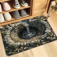 HKM-176787 3D Visual Effect Non-slip Bathroom Mat - Absorbent Crystal Velvet, Multiple Sizes & Patterns