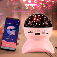 HKM-176851 Bluetooth Audio Projector Speaker with Colorful LED Lights - 6W, 2.1 Channel, Portable for KTV and Parties