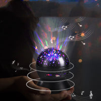 HKM-176851 Bluetooth Audio Projector Speaker with Colorful LED Lights - 6W, 2.1 Channel, Portable for KTV and Parties