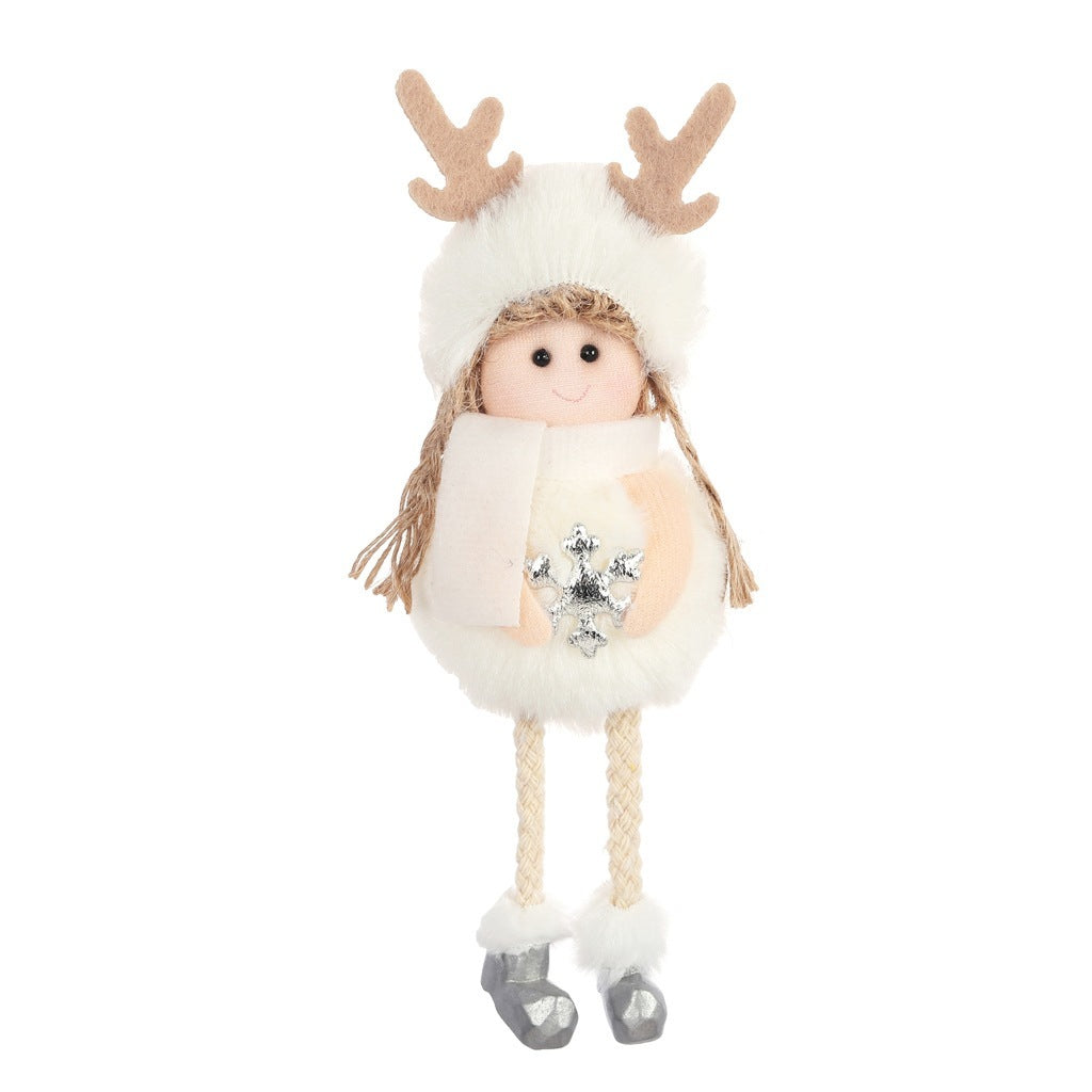HKM-176915 Plush Christmas Angel Pendant Decoration - 17x6cm Semi-Manual Craft