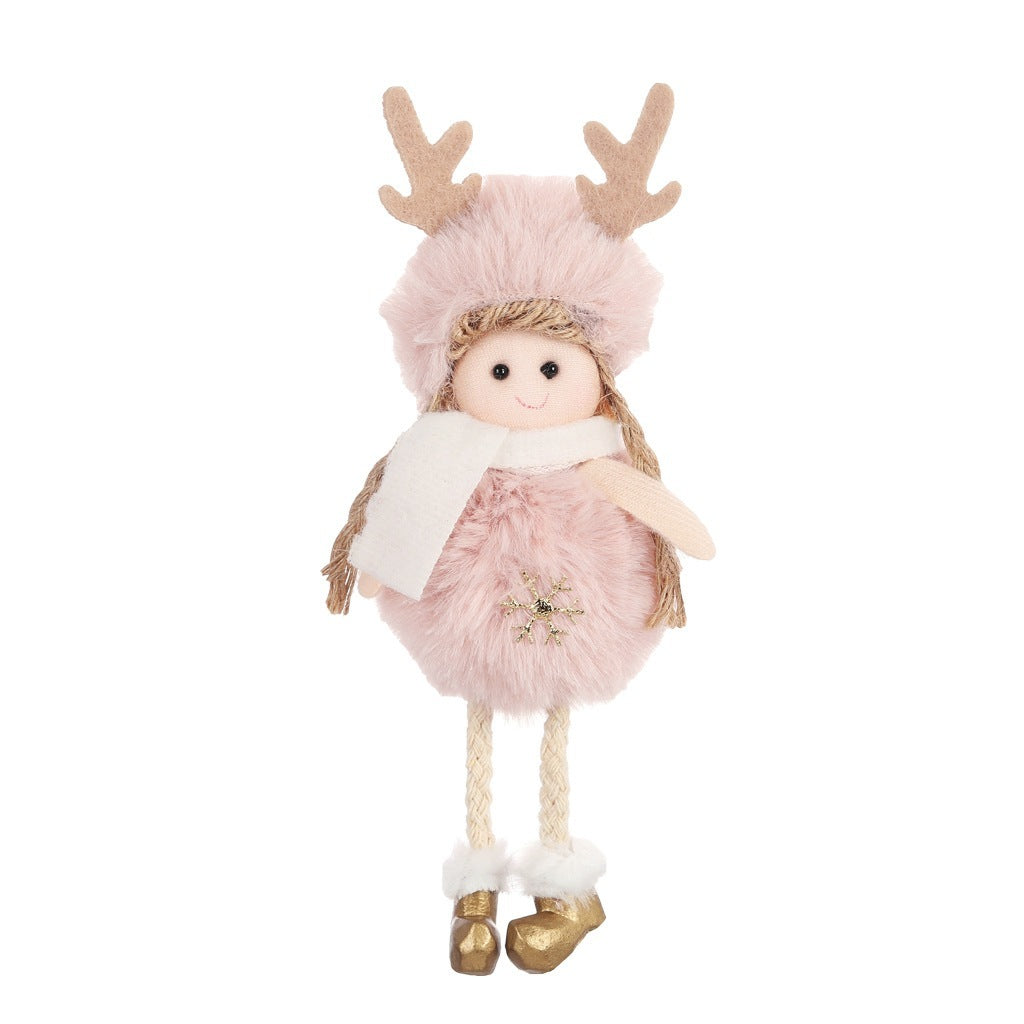 HKM-176915 Plush Christmas Angel Pendant Decoration - 17x6cm Semi-Manual Craft