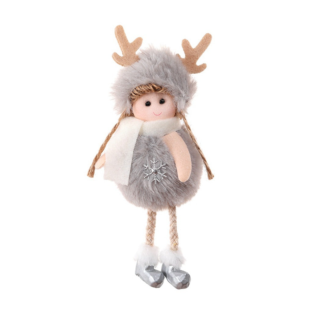 HKM-176915 Plush Christmas Angel Pendant Decoration - 17x6cm Semi-Manual Craft