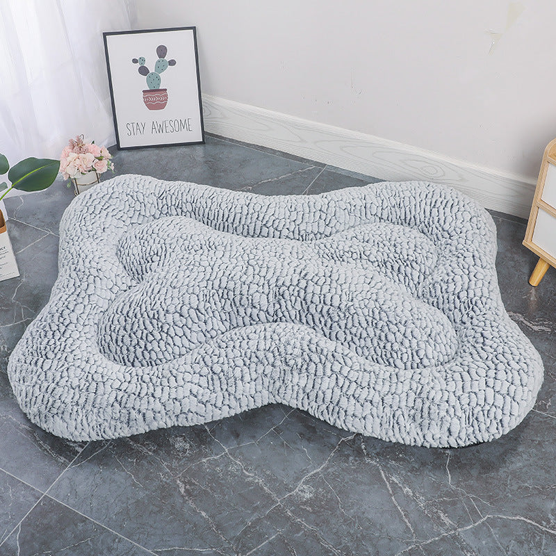 HKM-176915 Universal Rose Pattern Bone Pad for Dogs and Cats - Soft Plush Fabric in Various Colors and Sizes