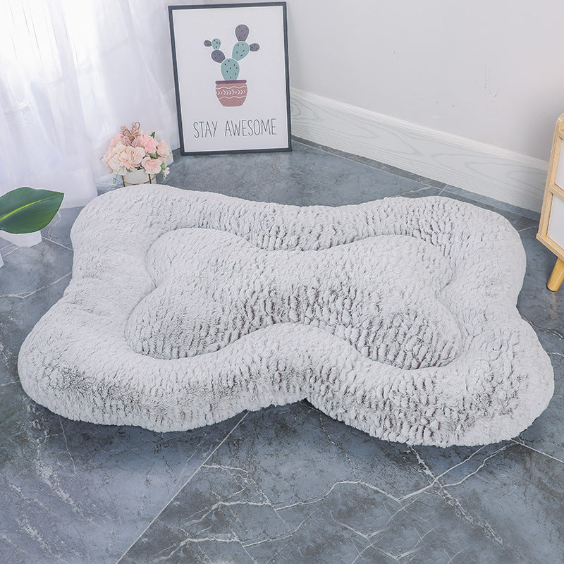 HKM-176915 Universal Rose Pattern Bone Pad for Dogs and Cats - Soft Plush Fabric in Various Colors and Sizes