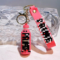 HKM-176979 Cute Energy Drink Bottle Keychain Charm for Bags and Keys, Unisex PVC Silicone Pendant, Fun Gift for All Ages