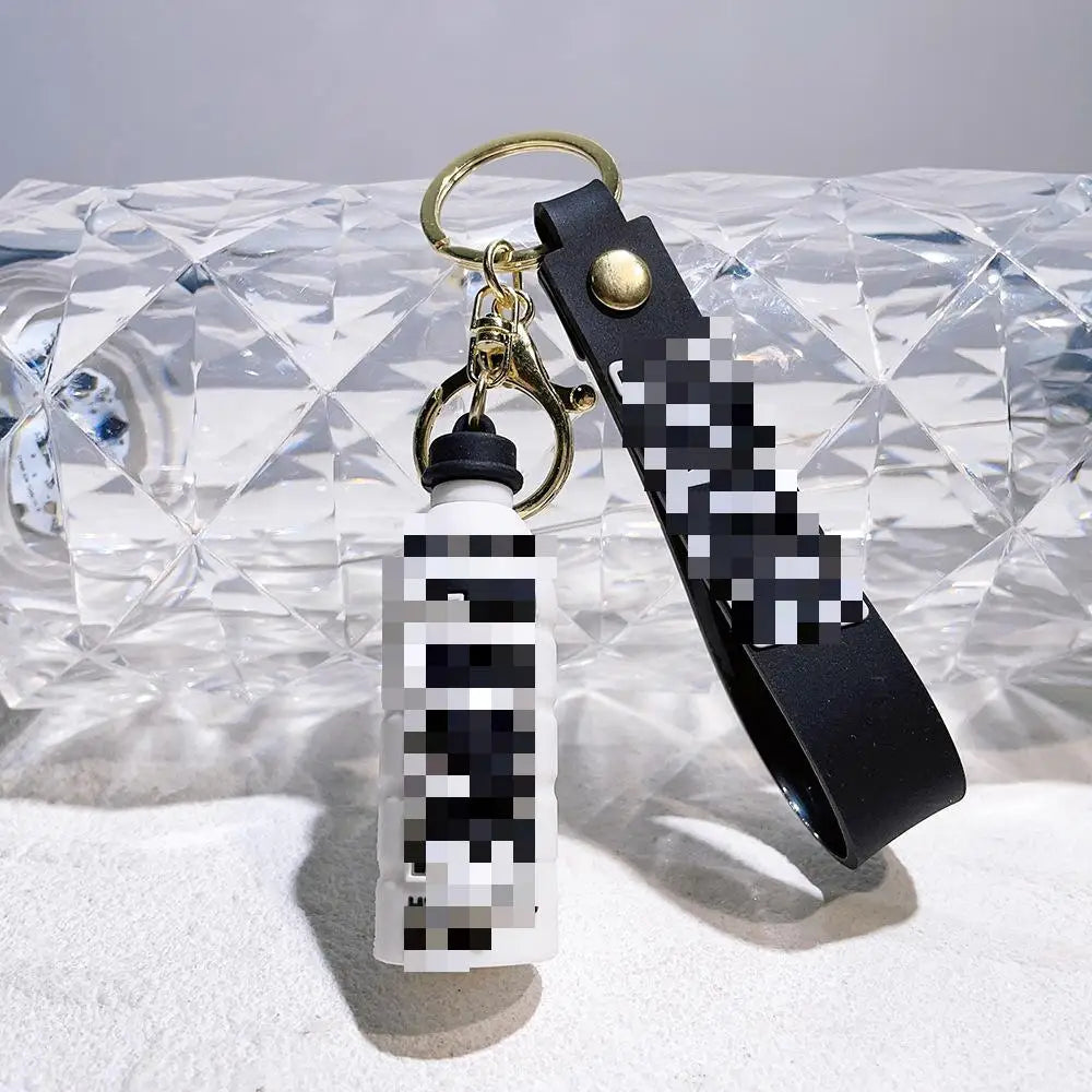 HKM-176979 Cute Energy Drink Bottle Keychain Charm for Bags and Keys, Unisex PVC Silicone Pendant, Fun Gift for All Ages