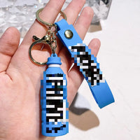 HKM-176979 Cute Energy Drink Bottle Keychain Charm for Bags and Keys, Unisex PVC Silicone Pendant, Fun Gift for All Ages