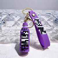 HKM-176979 Cute Energy Drink Bottle Keychain Charm for Bags and Keys, Unisex PVC Silicone Pendant, Fun Gift for All Ages