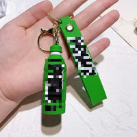 HKM-176979 Cute Energy Drink Bottle Keychain Charm for Bags and Keys, Unisex PVC Silicone Pendant, Fun Gift for All Ages