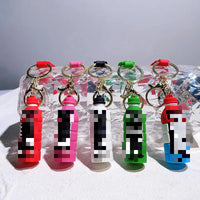 HKM-176979 Cute Energy Drink Bottle Keychain Charm for Bags and Keys, Unisex PVC Silicone Pendant, Fun Gift for All Ages