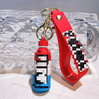 HKM-176979 Cute Energy Drink Bottle Keychain Charm for Bags and Keys, Unisex PVC Silicone Pendant, Fun Gift for All Ages