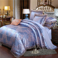 HKM-176979 Tencel Modal Satin Jacquard Bedding Set - 4-Piece Romantic Lace Collection