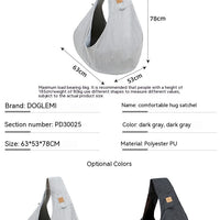 HKM-177171 Cozy Carbon Gray & Smoke Gray Medium Soft Pet Shoulder Bag