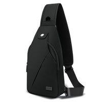 HKM-177171 Men's Chest Bag for Outdoor Leisure and Sports - Versatile iPad Backpack in Fashion Gray, Classic Black, and Bright White Gray