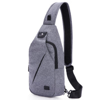 HKM-177171 Men's Chest Bag for Outdoor Leisure and Sports - Versatile iPad Backpack in Fashion Gray, Classic Black, and Bright White Gray