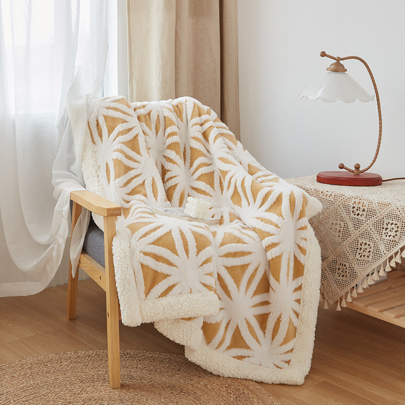 HKM-177299 Double Layer Jacquard Cashmere Blanket in Various Colors and Sizes