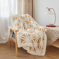 HKM-177299 Double Layer Jacquard Cashmere Blanket in Various Colors and Sizes