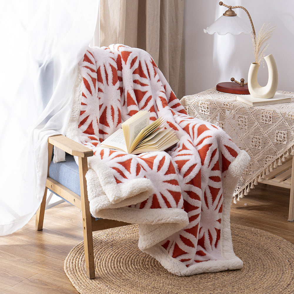 HKM-177299 Double Layer Jacquard Cashmere Blanket in Various Colors and Sizes