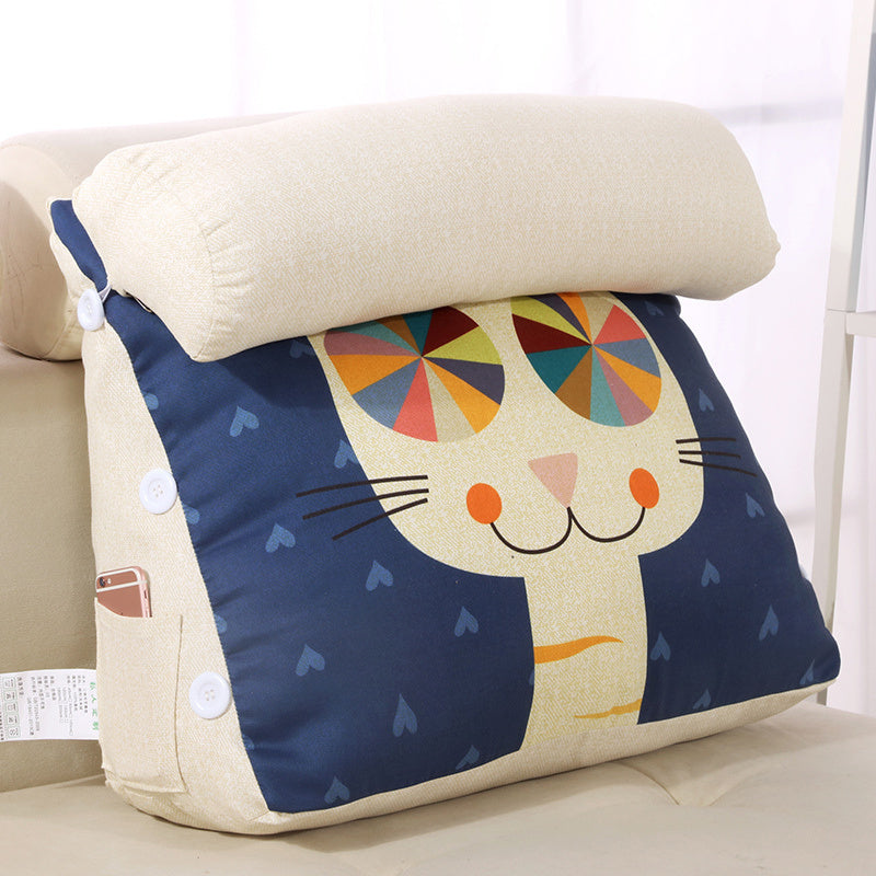 HKM-177363 Cartoon Triangle Neck Protection Pillow - Removable and Washable for Cozy Bedroom Comfort