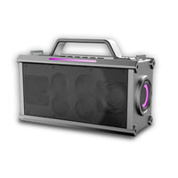 HKM-177363 Portable Wireless Bluetooth Speaker with Subwoofer and Microphone for Home Karaoke and Outdoor Use