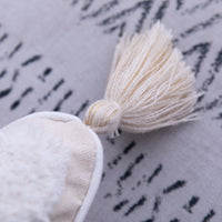 HKM-177427 Bohemian Stripe Cushion Cover with Tassels, Decorative Pillowcase for Home, Bed, Sofa, Car - 45x45cm, 30x50cm