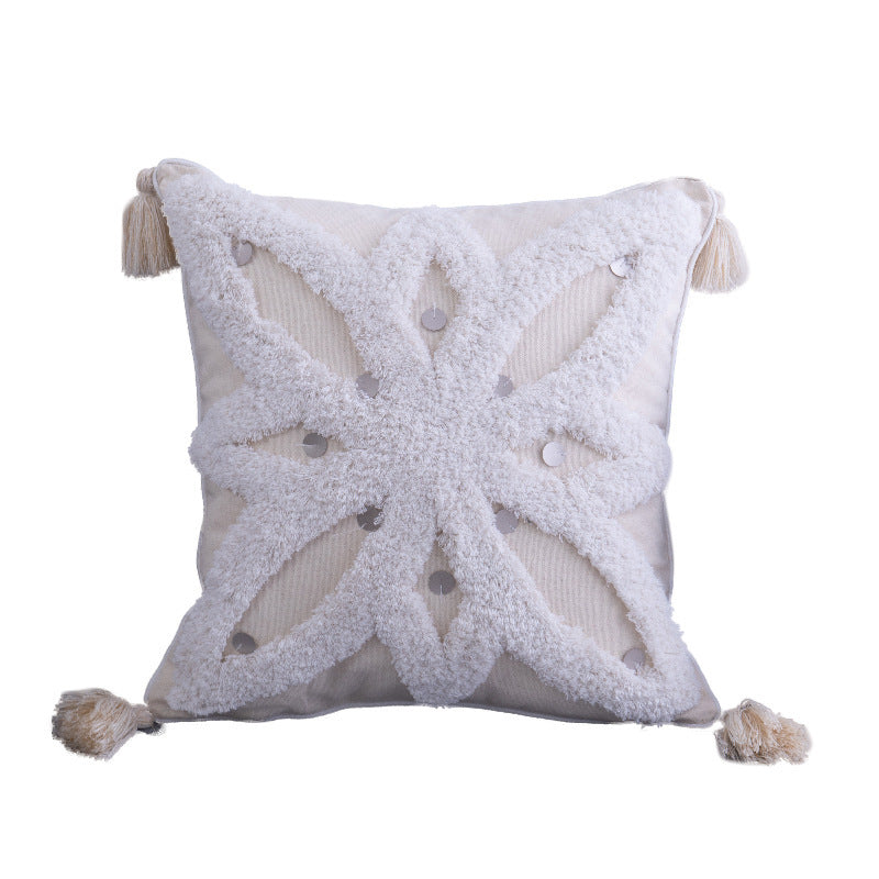 HKM-177427 Bohemian Stripe Cushion Cover with Tassels, Decorative Pillowcase for Home, Bed, Sofa, Car - 45x45cm, 30x50cm