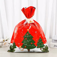 HKM-177427 Christmas Gift Drawstring Bags - Aluminum Foil, 5 Large, 8 Medium, 10 Small Pack