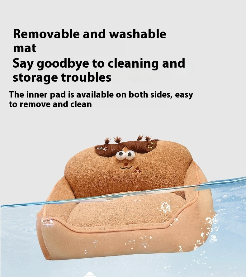 HKM-177427 Universal Washable Pet Kennel for All Seasons - Cozy Cloth Dog Bed in Rock Cool Cover - Available in Multiple Sizes