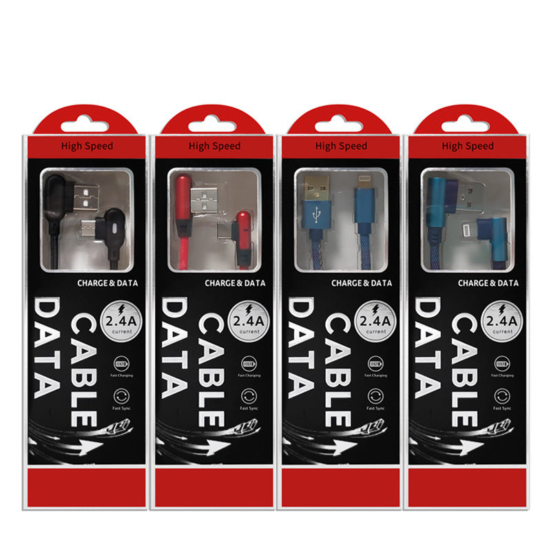 HKM-177683 90-Degree Anti-Tangle Charging Cable with Single Connector, Universal Compatibility