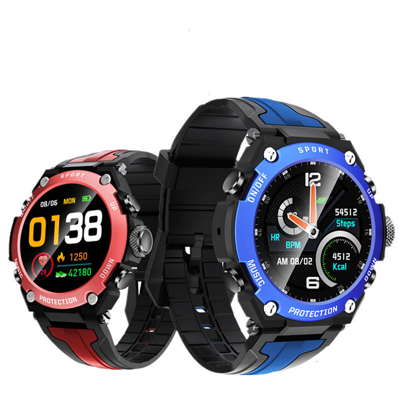 HKM-177811 Bluetooth Music Smartwatch with Heart Rate Monitor and Fitness Tracking - 1.3-inch TFT Display, Multi-Language Support, Step Counting, and Smart Reminders