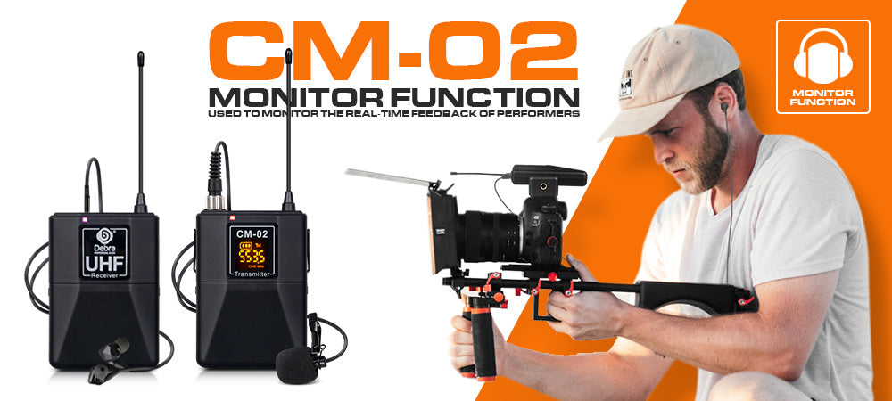 KTX-178003 Wireless Lavalier Microphone System with Monitor for Interviews, Recording, and Cameras