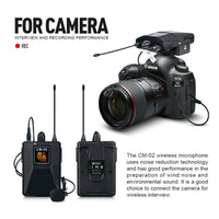 HKM-178003 Wireless Lavalier Microphone System with Monitor for Interviews, Recording, and Cameras