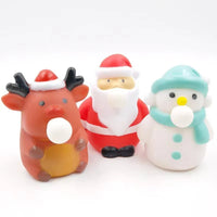 HKM-178131 Christmas Spit Bubble Squeeze Toy - Soft Santa Claus, Elk, and Snowman Stress Relief Fidget Toy for Kids