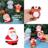 HKM-178131 Christmas Spit Bubble Squeeze Toy - Soft Santa Claus, Elk, and Snowman Stress Relief Fidget Toy for Kids