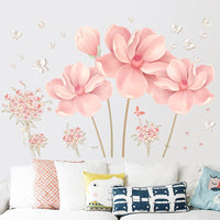 HKM-178387 Modern Flower Wall Stickers - Self-Adhesive PVC Décor for Bedroom Decoration