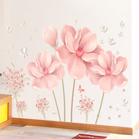 HKM-178387 Modern Flower Wall Stickers - Self-Adhesive PVC Décor for Bedroom Decoration