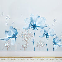HKM-178387 Modern Flower Wall Stickers - Self-Adhesive PVC Décor for Bedroom Decoration