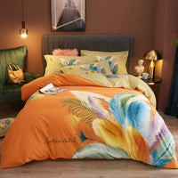 HKM-178451 Floral Pattern All-Cotton Four-Piece Quilt Cover Set in Multiple Sizes