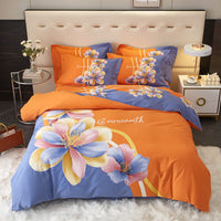 HKM-178451 Floral Pattern All-Cotton Four-Piece Quilt Cover Set in Multiple Sizes