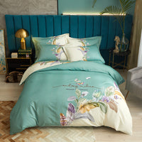 HKM-178451 Floral Pattern All-Cotton Four-Piece Quilt Cover Set in Multiple Sizes