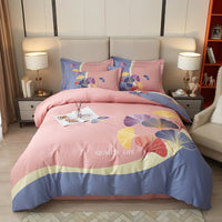 HKM-178451 Floral Pattern All-Cotton Four-Piece Quilt Cover Set in Multiple Sizes